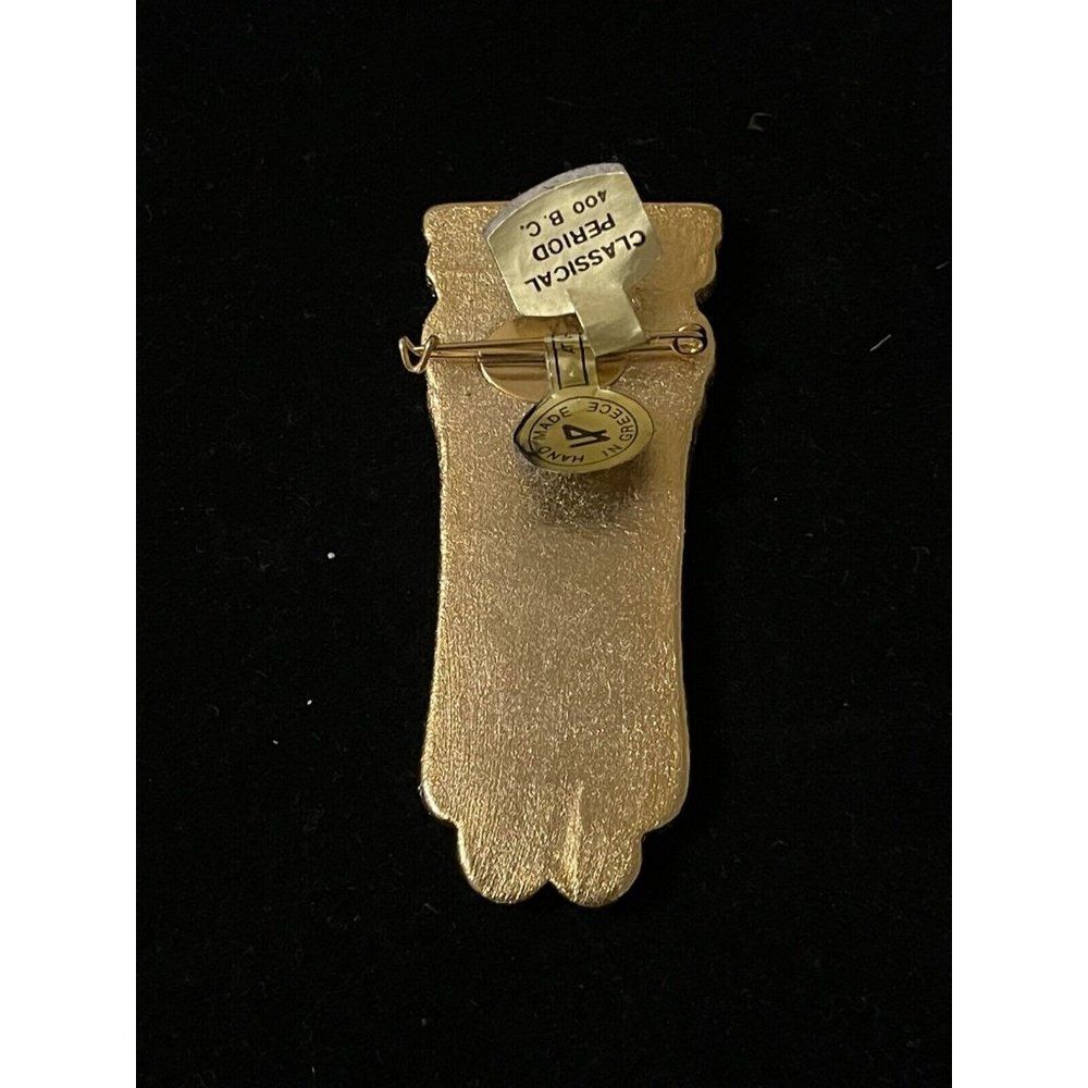 KRISA Greece Classical Period Brooch Gold Greek Column Stele Anthemion 3.5” - Picture 3 of 5